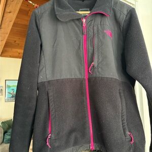 The North Face Black Jacket with Pink Zipper